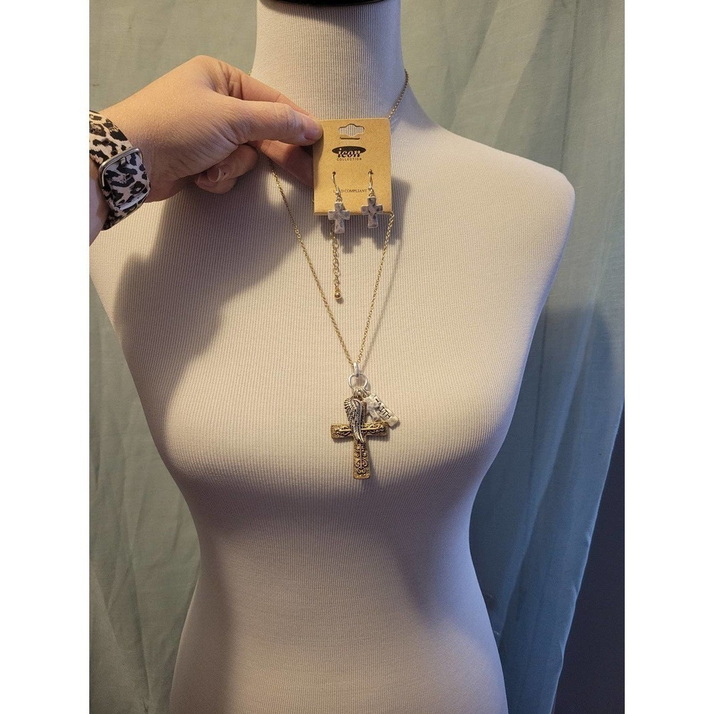 Cross Necklace and earrings set